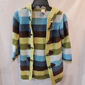 VTG Girls Gymboree Chunky Knit Cardigan "Hide N Seek" Collection Sz 5 Hood 2004